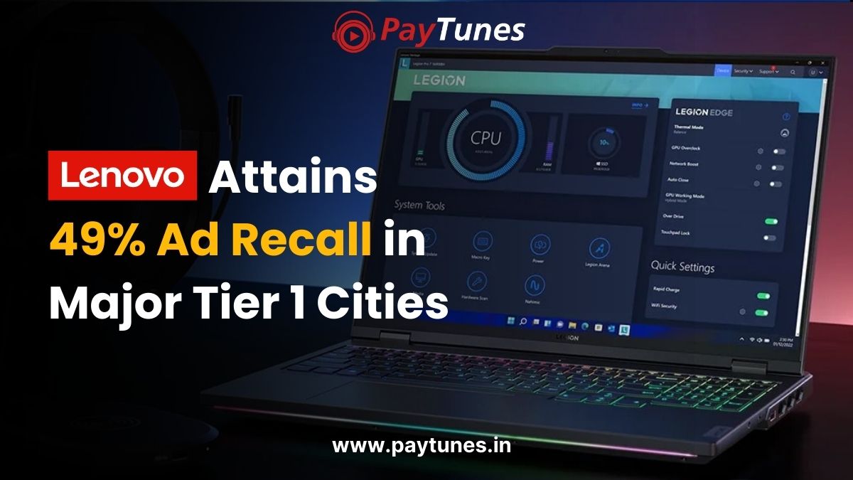 Lenovo Attains 49% Ad Recall in Major Tier 1 Cities