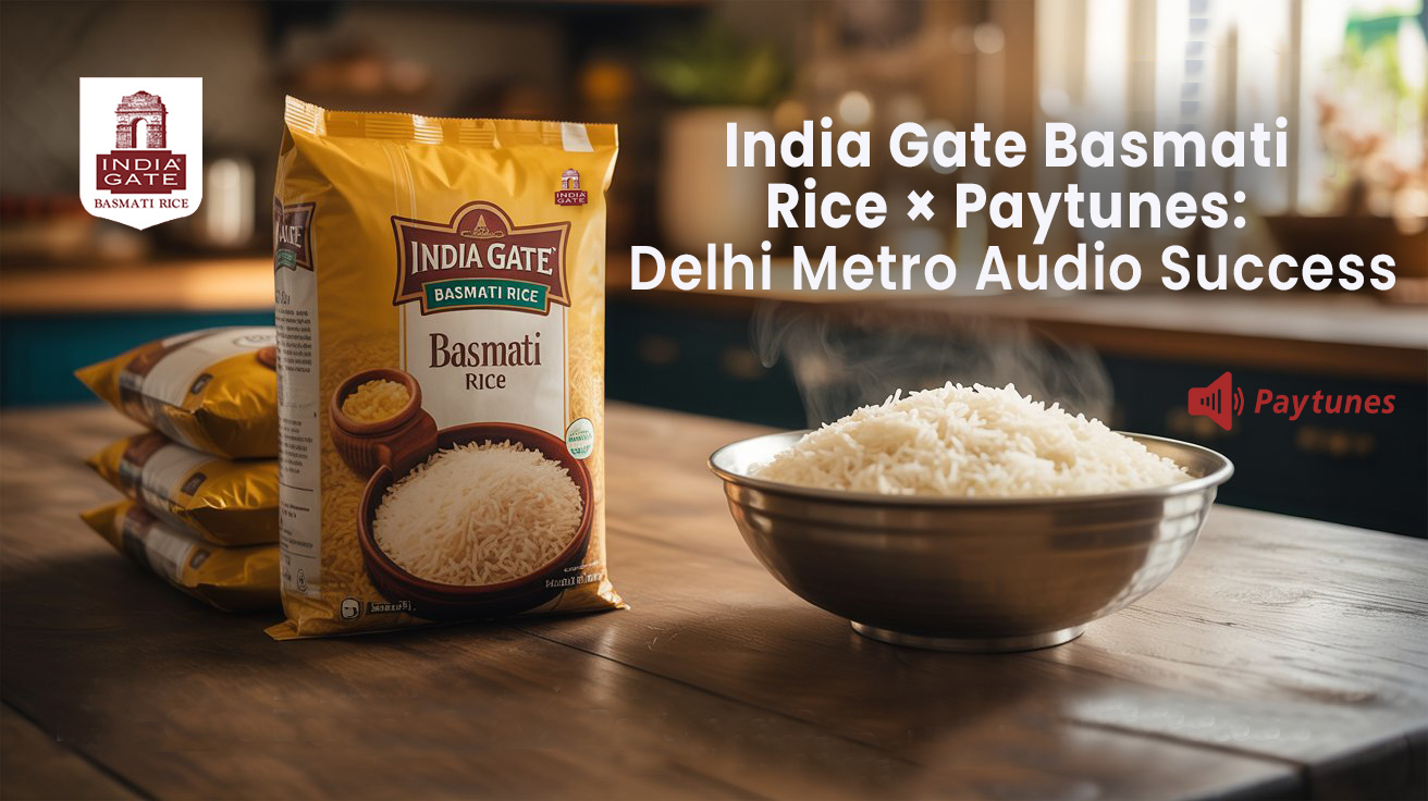 India Gate Basmati Rice audio ad campaign on Delhi Metro Violet Line with Paytunes