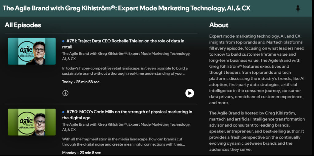 The Agile Brand – Hosted by Greg Kihlstrom Podcast