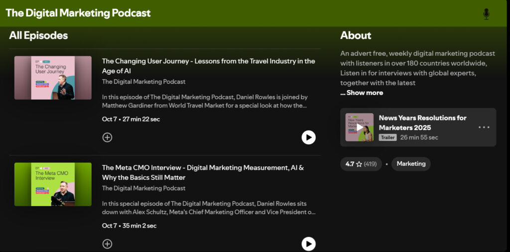 The Digital Marketing Podcast – Hosted by Daniel Rowles and Ciaran Rogers